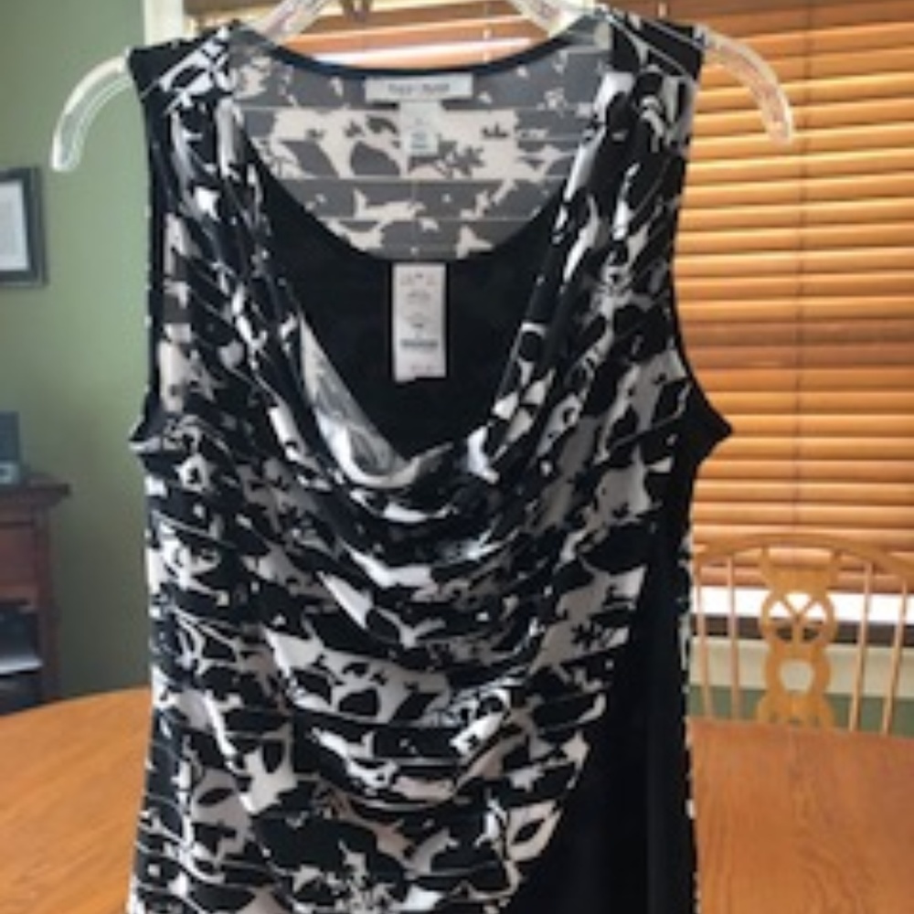 WHBM Cowl neck asymmetrical top